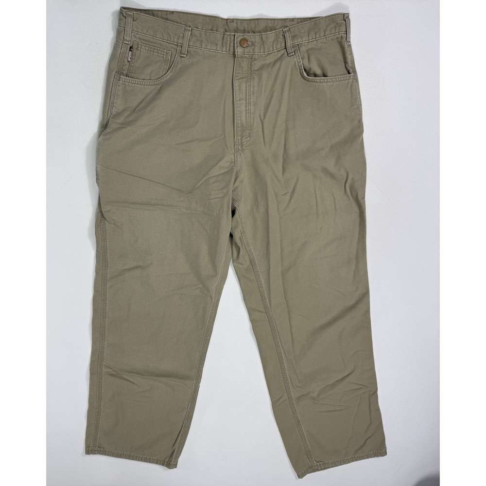 Carhartt FR Flame Resistant Pants Mens 40x32 Khaki Canvas FRB159 GKH Work Street